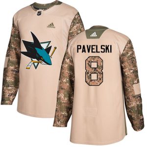 Herren San Jose Sharks Eishockey Trikot Joe Pavelski #8 Authentic Camo Veterans Day Practice